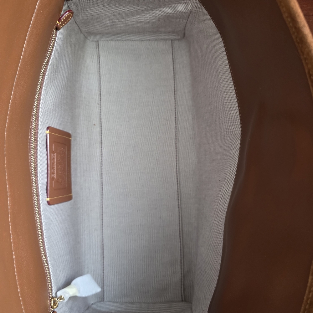 Coach CDZ13 Turnlock Haversack Brown Suede Brass Shoulder Bag NWT - Picture 13 of 16